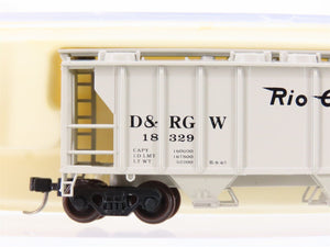 N Scale Atlas 3166 D&RGW Rio Grande Railroad 2-Bay Covered Hopper #18329