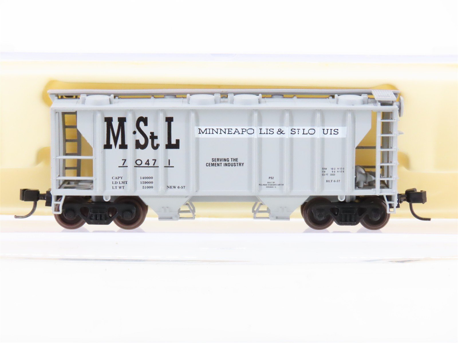 N Scale Atlas 3155 M&STL Minneapolis & St Louis 2-Bay Covered Hopper #10471