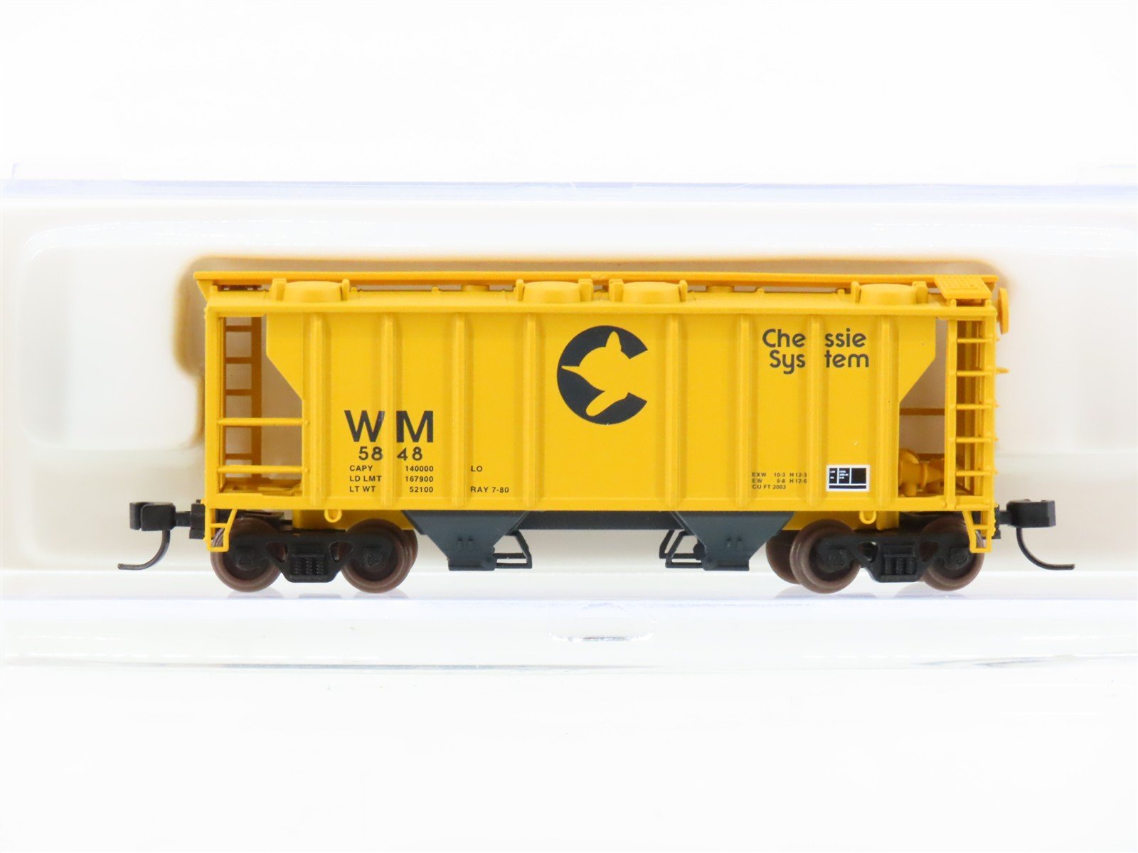 N Scale Atlas 31534 WM Chessie System 2-Bay Covered Hopper #5848