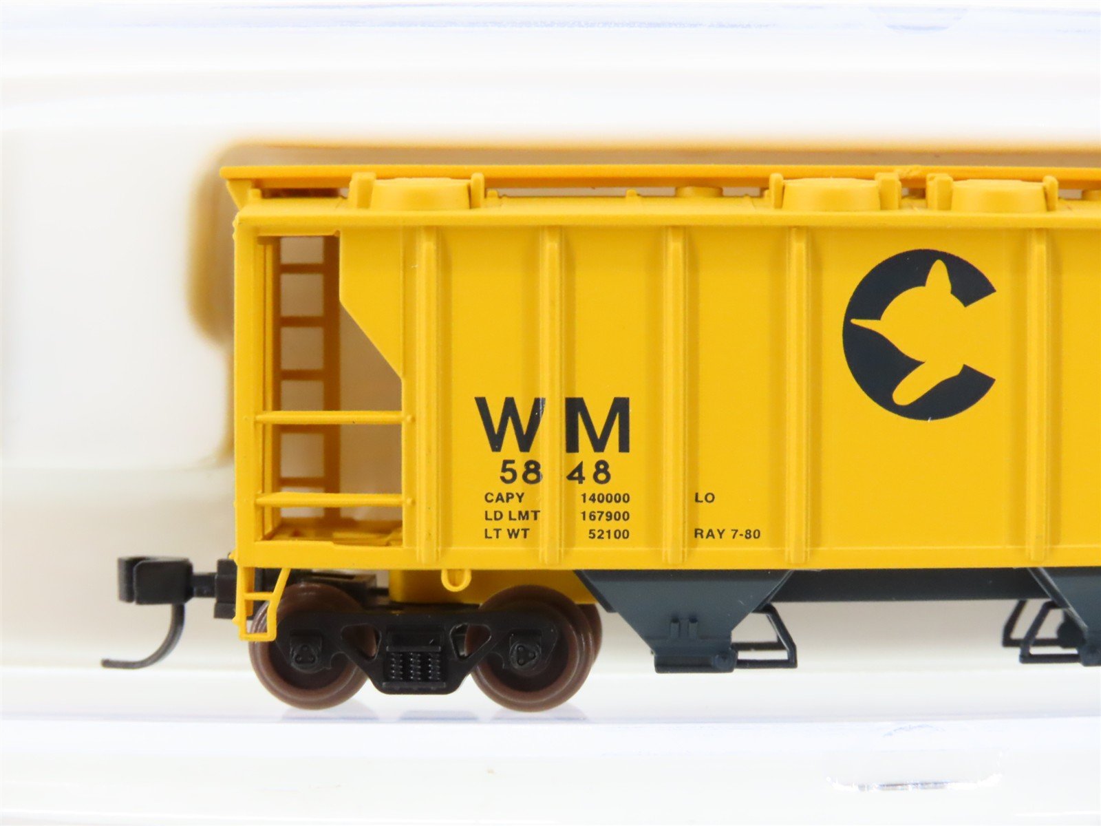 N Scale Atlas 31534 WM Chessie System 2-Bay Covered Hopper #5848