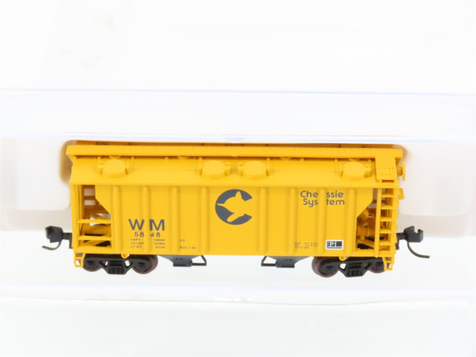 N Scale Atlas 31534 WM Chessie System 2-Bay Covered Hopper #5848
