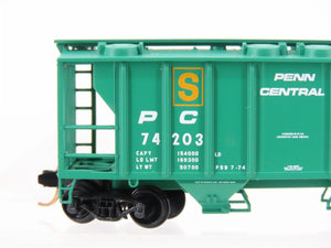 N Scale Atlas 31761 PC Penn Central Railroad 2-Bay Covered Hopper #74203