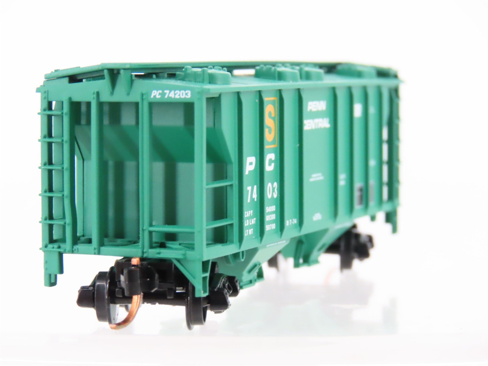 N Scale Atlas 31761 PC Penn Central Railroad 2-Bay Covered Hopper #74203