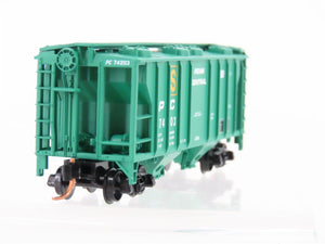 N Scale Atlas 31761 PC Penn Central Railroad 2-Bay Covered Hopper #74203