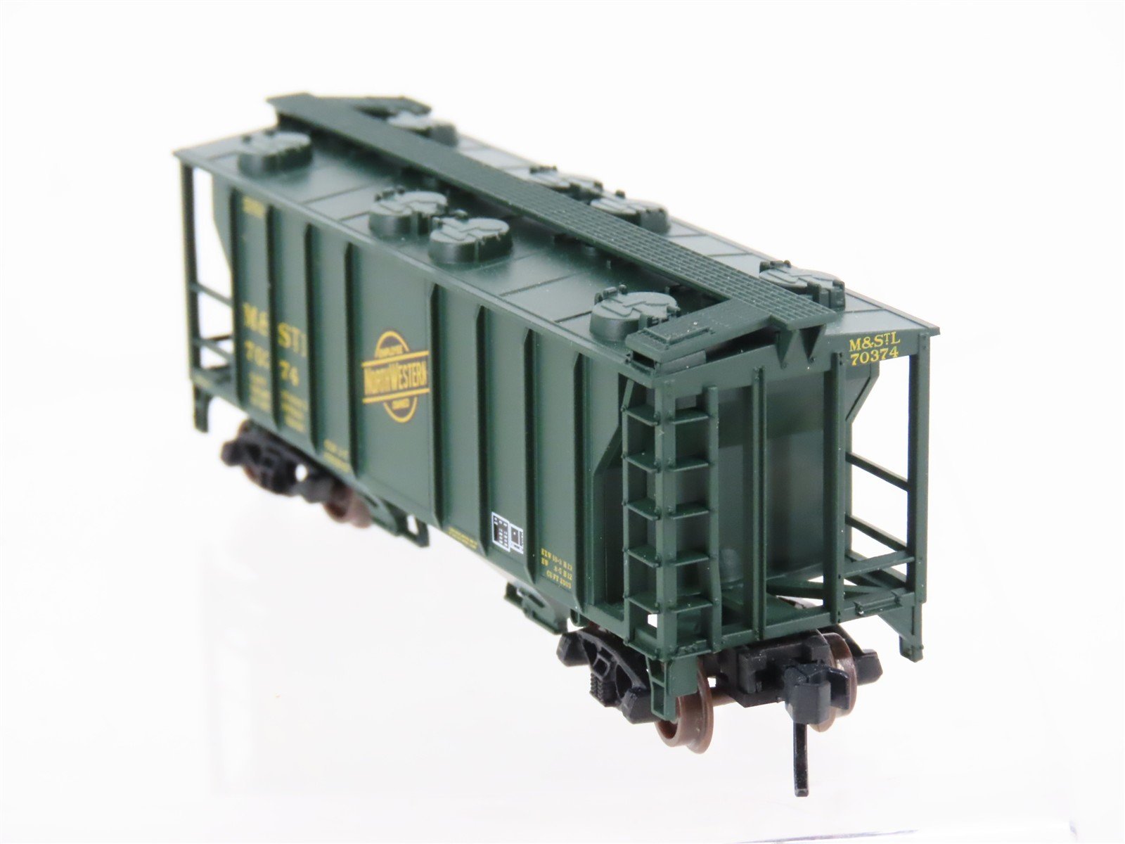 N Scale Atlas 31807 M&STL CNW Chicago North Western 2-Bay Covered Hopper #70374