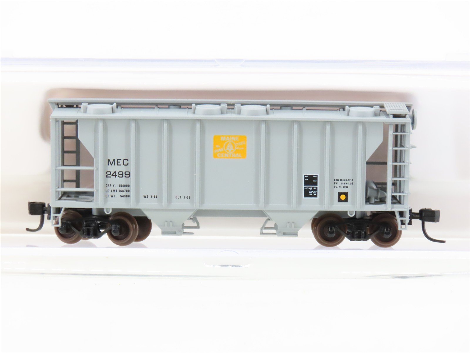 N Scale Atlas 31832 MEC Maine Central Railroad 2-Bay Covered Hopper #2499