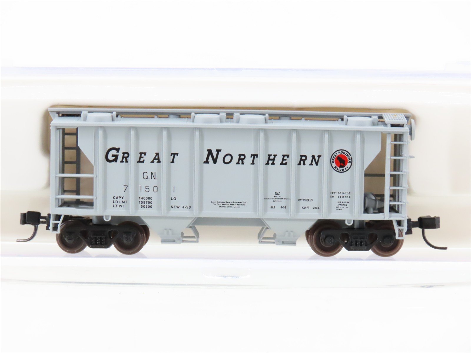 N Scale Atlas 31752 GN Great Northern Railway 2-Bay Covered Hopper #71501