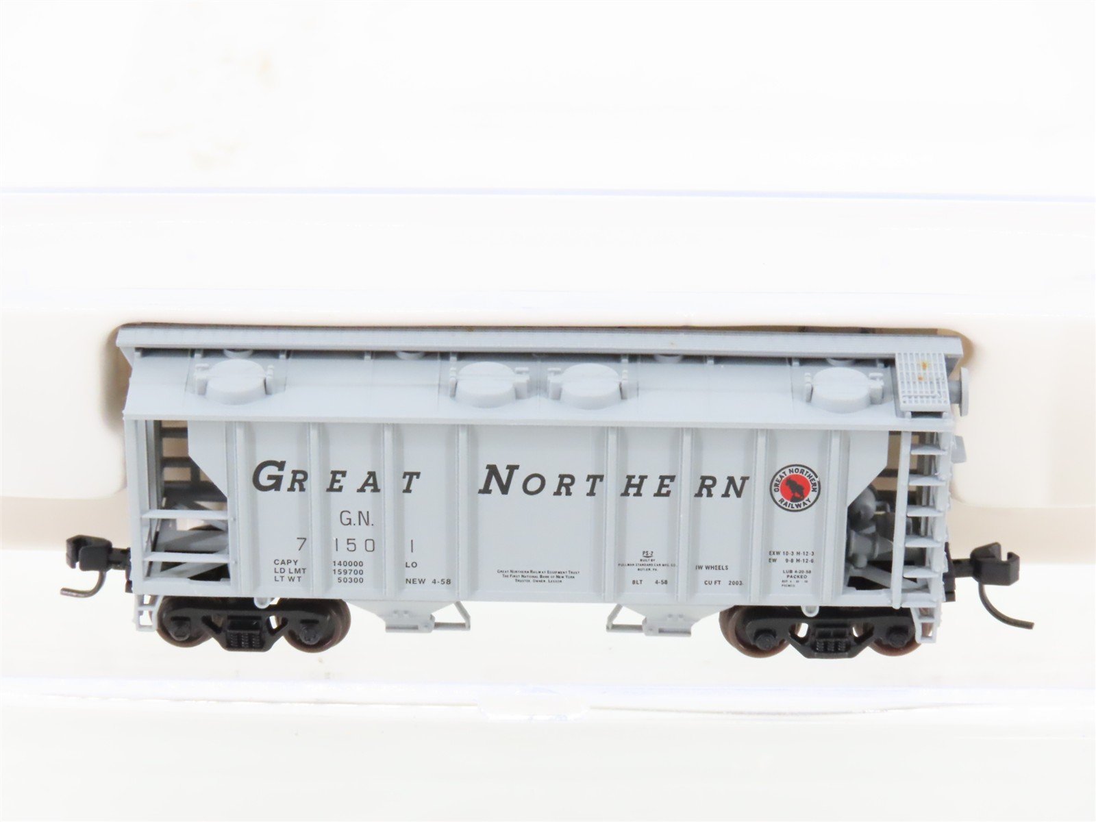 N Scale Atlas 31752 GN Great Northern Railway 2-Bay Covered Hopper #71501