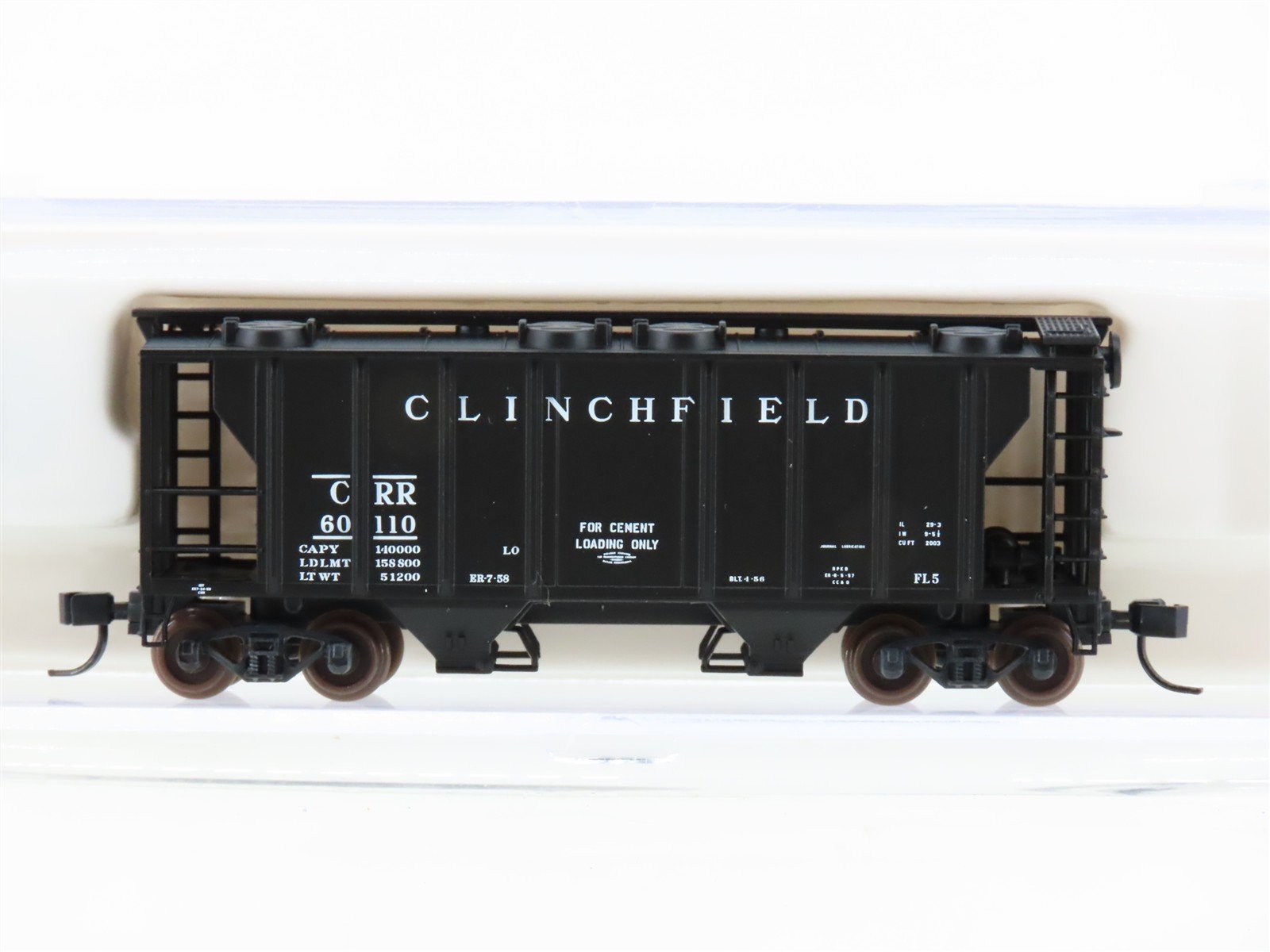 N Scale Atlas 31813 CRR Clinchfield Railroad 2-Bay Covered Hopper #60110