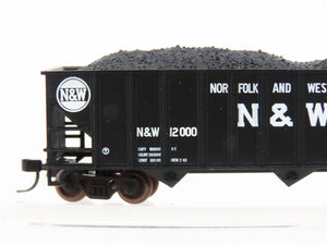N Scale Atlas Trainman 40453A N&W Norfolk & Western 3-Bay Hopper #12000 w/ Load