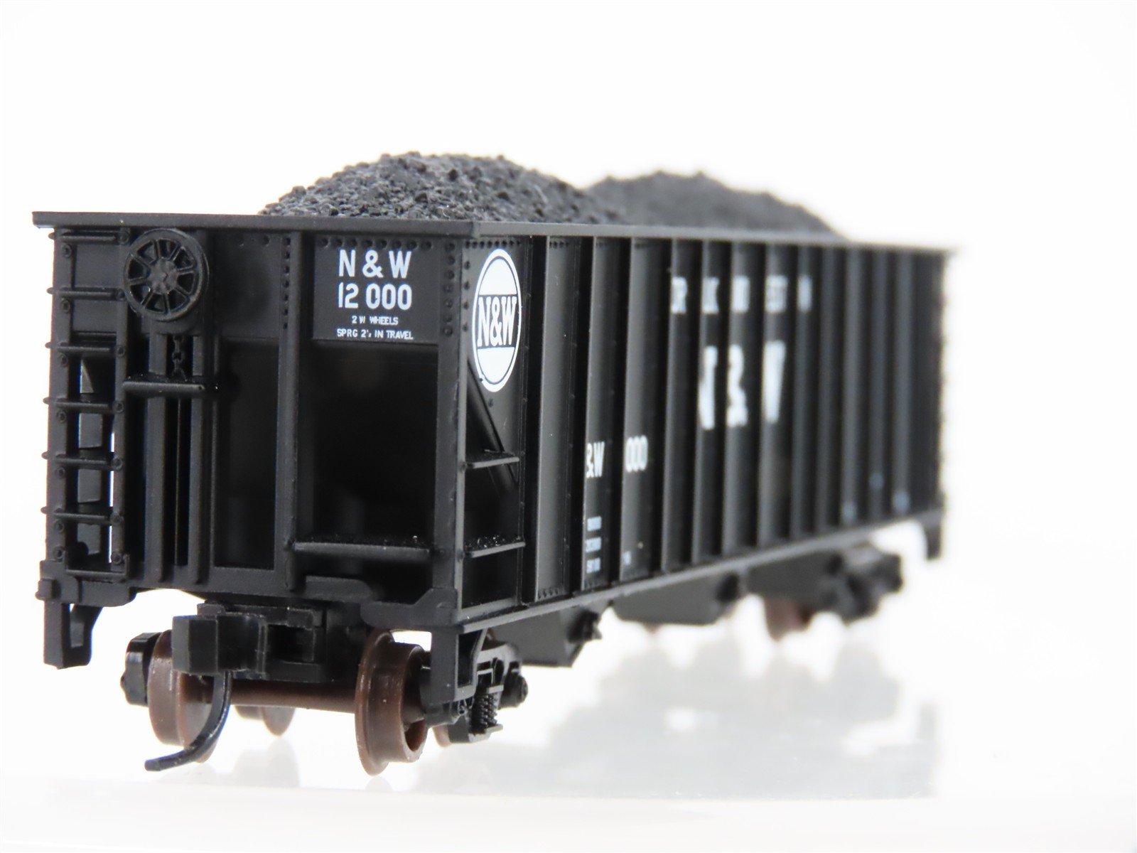 N Scale Atlas Trainman 40453A N&W Norfolk & Western 3-Bay Hopper #12000 w/ Load