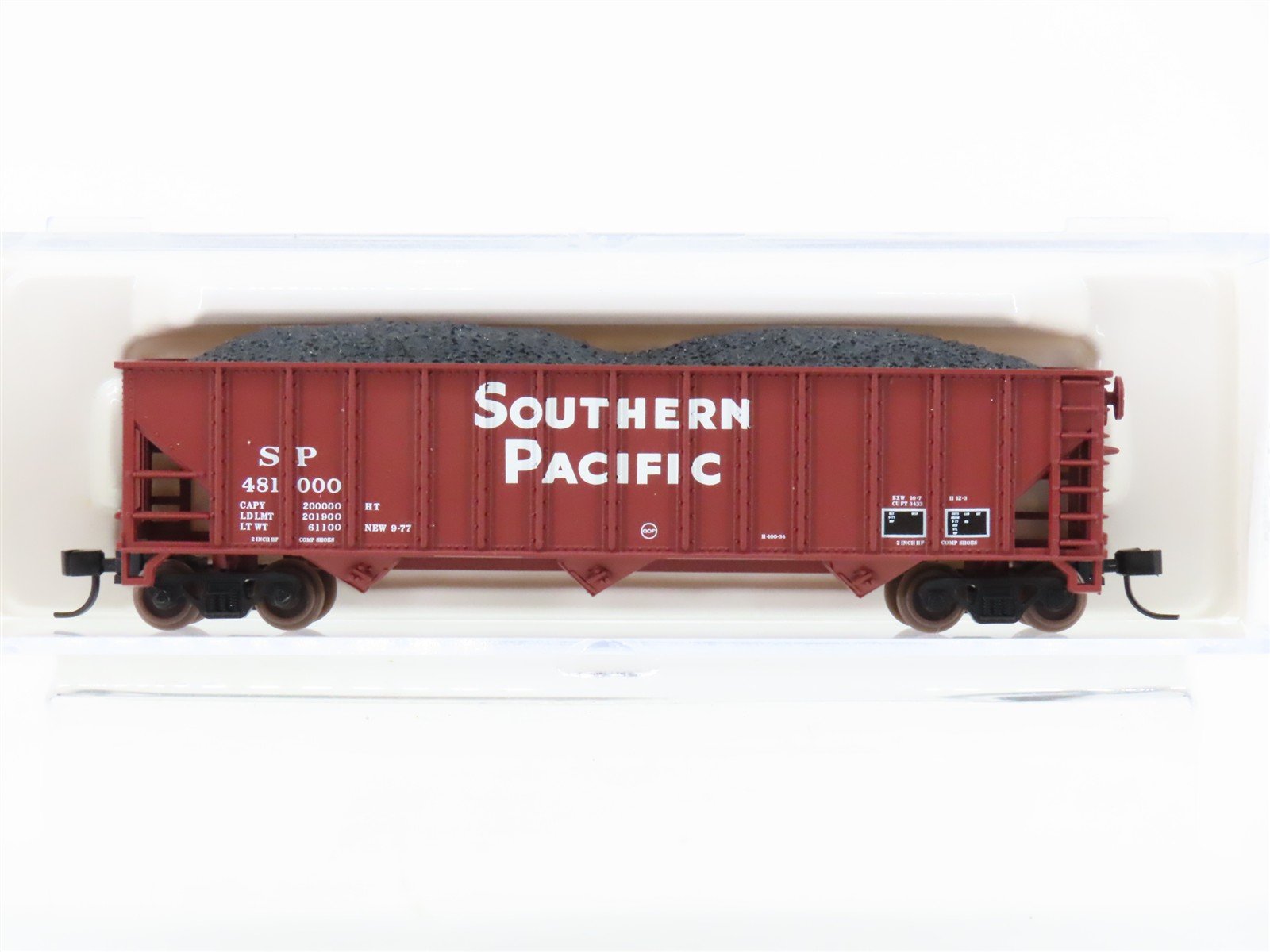 N Scale Atlas 40431 SP Southern Pacific Railroad 3-Bay Hopper #481000 w/ Load