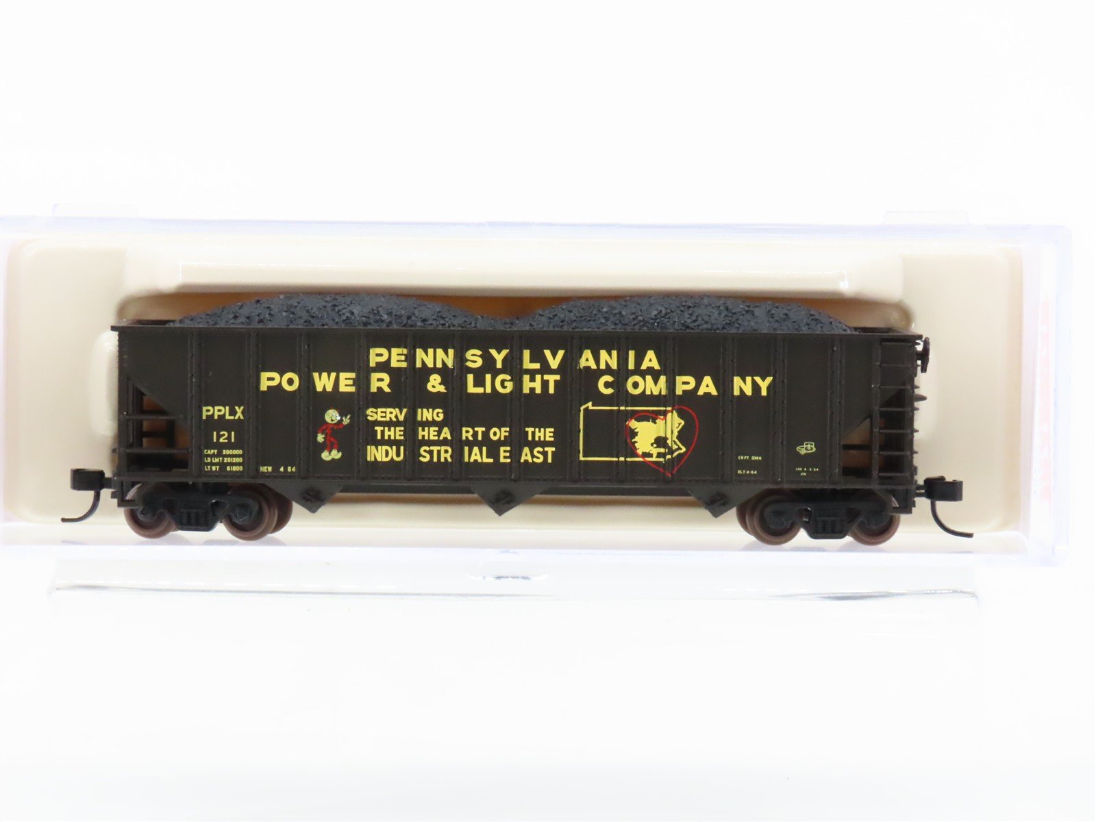 N Scale Atlas 40463 PPLX Pennsylvania Power & Light Company 3-Bay Hopper #121