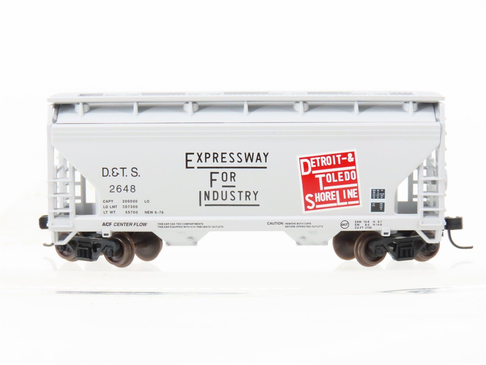 N Scale Atlas 39102 D&TS Detroit & Toledo Shoreline 2-Bay Covered Hopper #2648