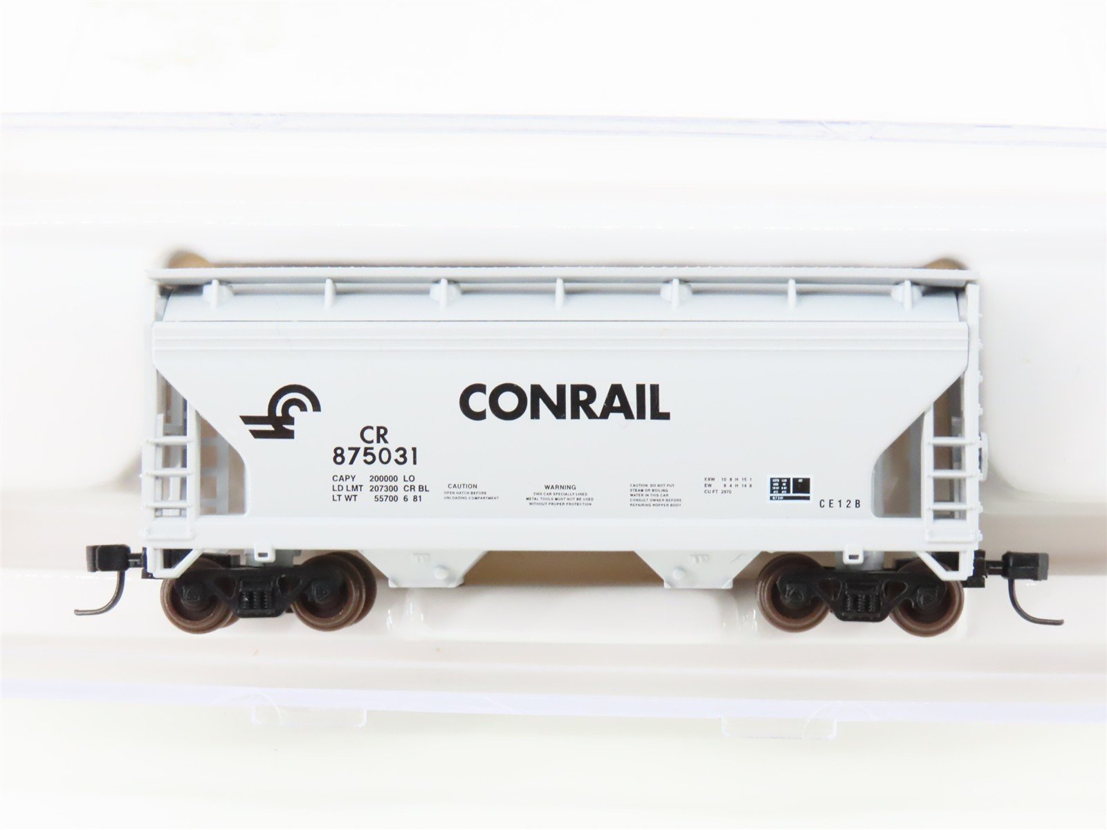 N Scale Atlas 39142 CR Conrail Railroad 2-Bay Covered Hopper #875031