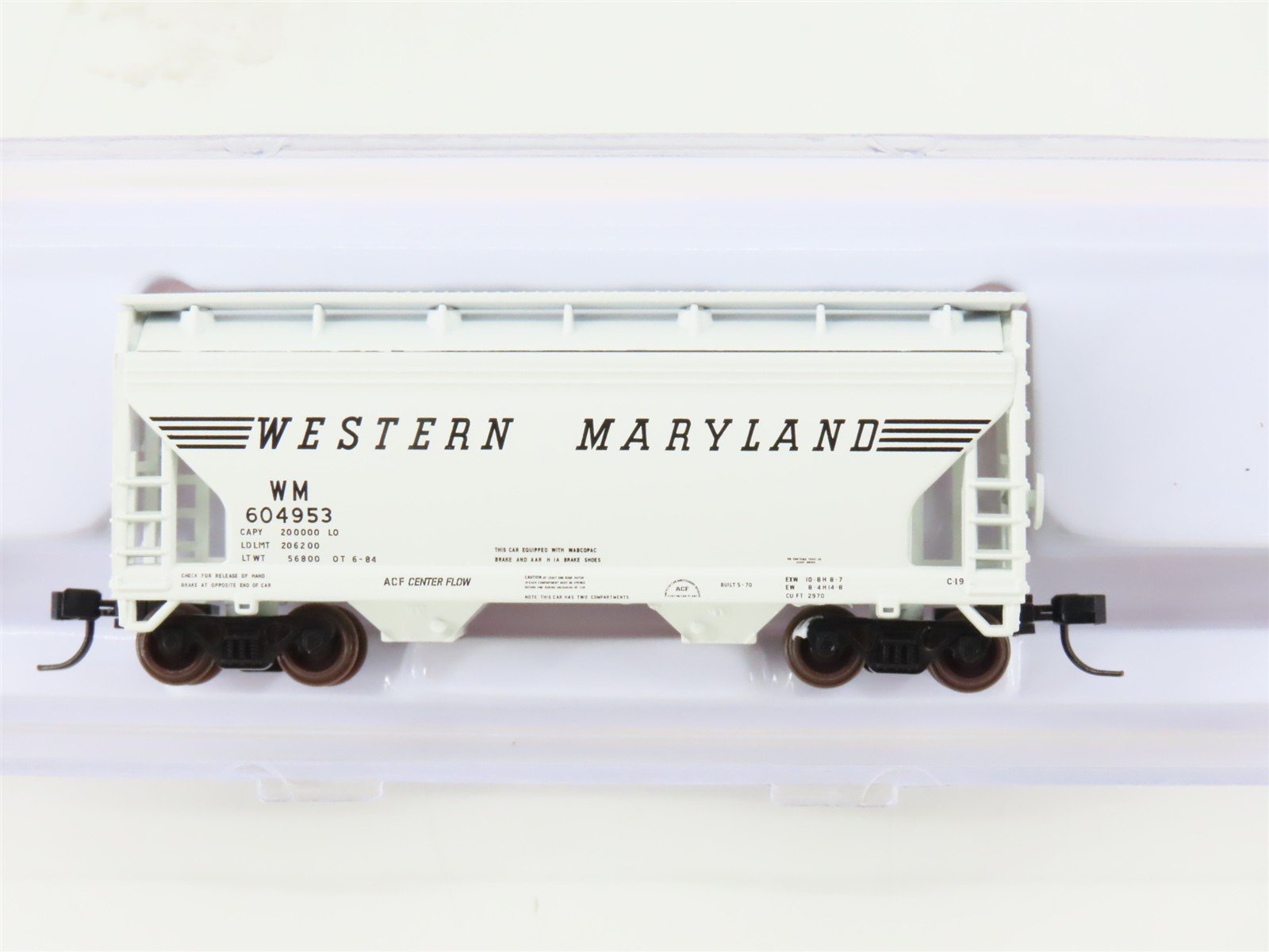 N Scale Atlas 39262 WM Western Pacific 2-Bay Centerflow Hopper #604953