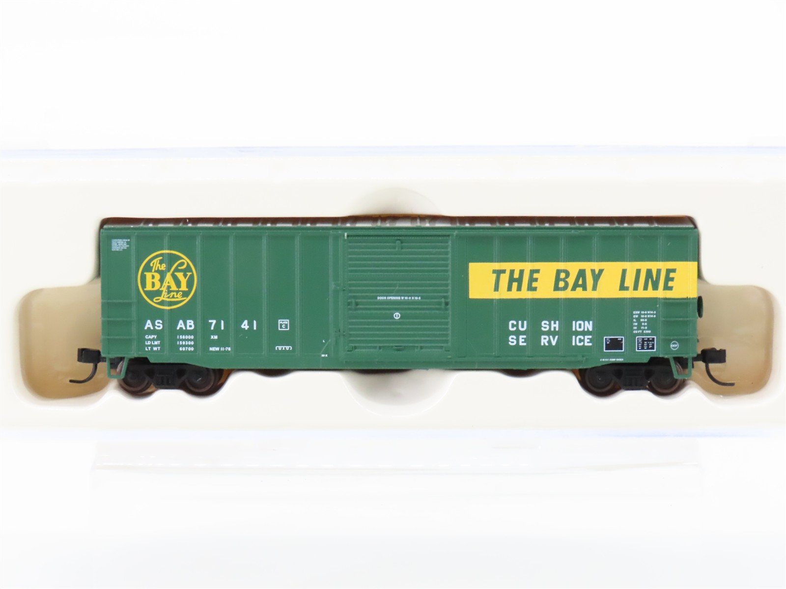 N Scale Atlas Trainman 39932A ASAB The Bay Line 50' 6" Single Door Box Car #7141