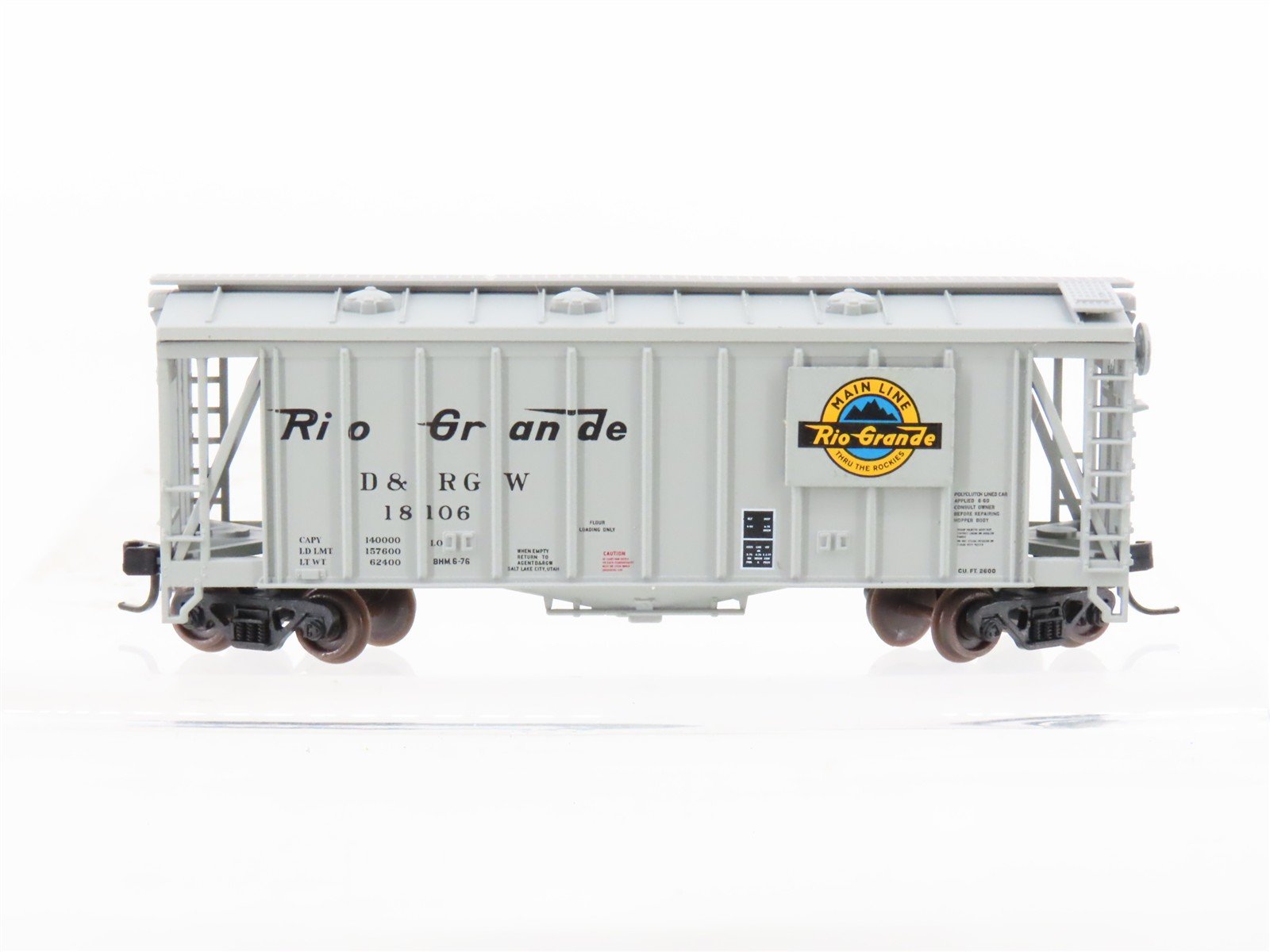 N Scale Atlas 38663 D&RGW Rio Grande GATX Airslide Covered Hopper #18106