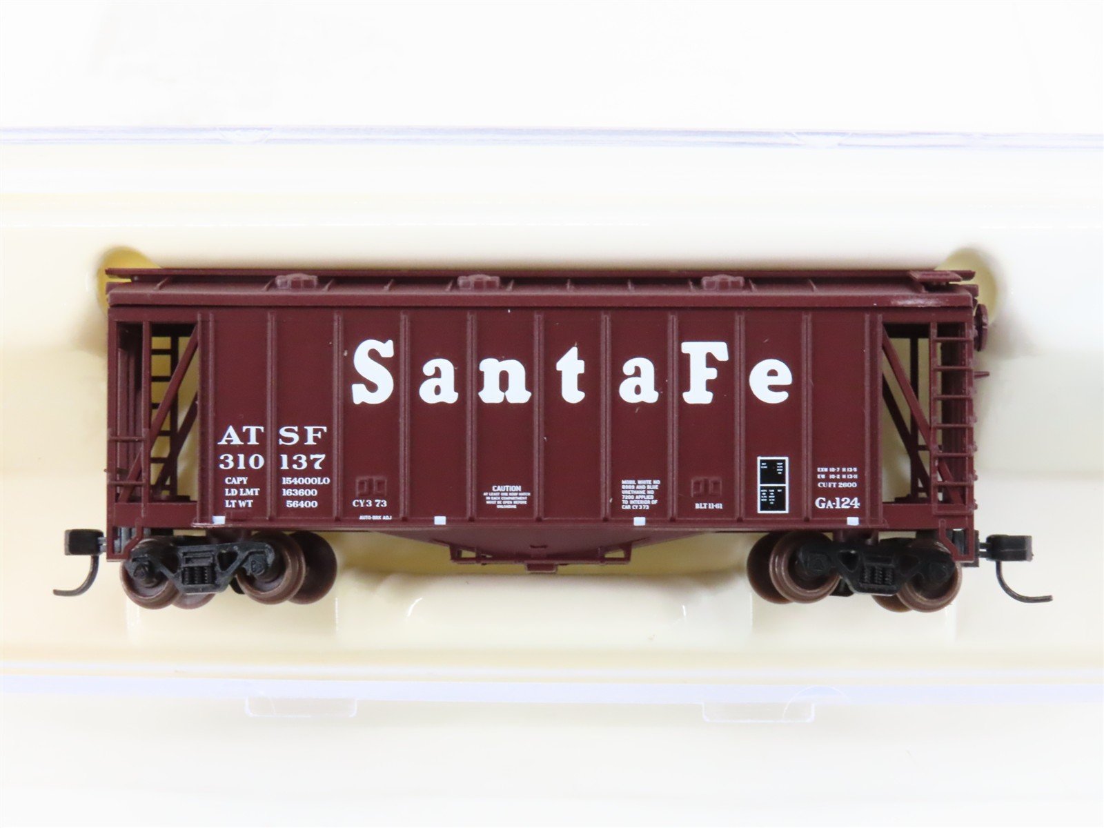 N Scale Atlas 38672 ATSF Santa Fe Railroad GATX Airslide Covered Hopper #310137