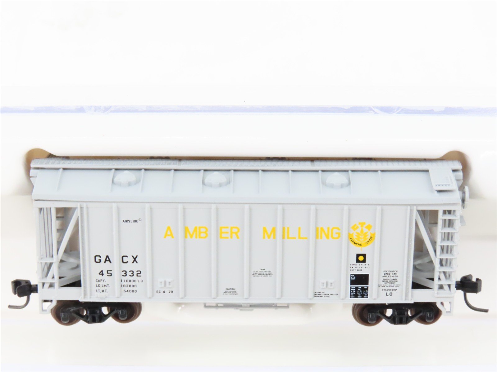 N Scale Atlas 38681 GACX Amber Milling GATX Airslide Covered Hopper #45332