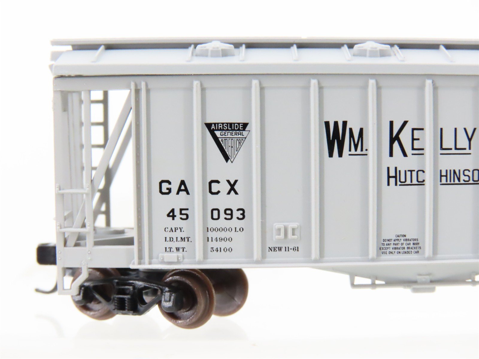 N Scale Atlas 38741 GACX WM Kelly Milling Co GATX Airslide Covered Hopper #45093