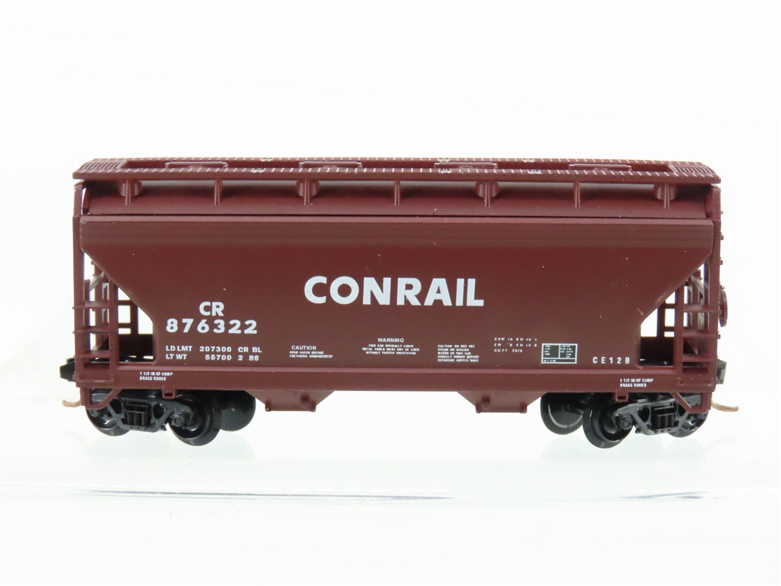 N Scale Atlas CR Conrail Railroad 2-Bay Covered Hopper #876322
