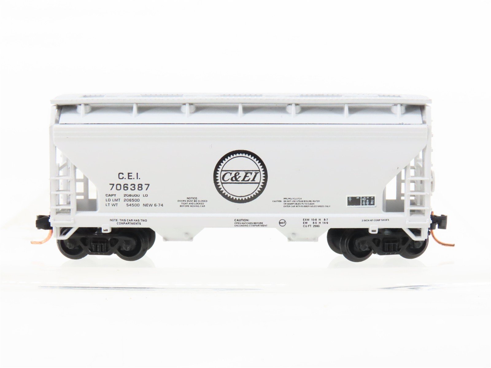 N Scale Atlas CEI Chicago & Eastern Illinois 2-Bay Covered Hopper #706387