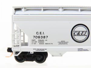 N Scale Atlas CEI Chicago & Eastern Illinois 2-Bay Covered Hopper #706387