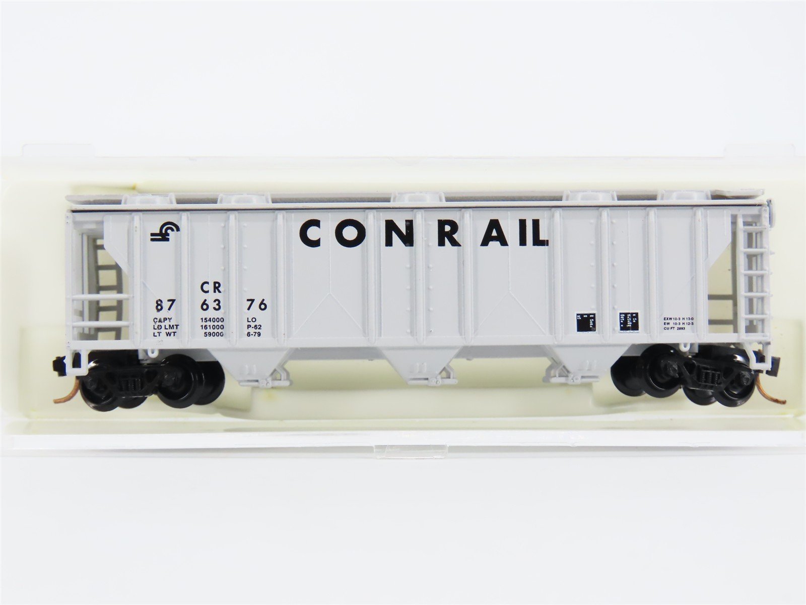 N Scale Atlas CR Conrail Railroad 3-Bay Covered Hopper #876376