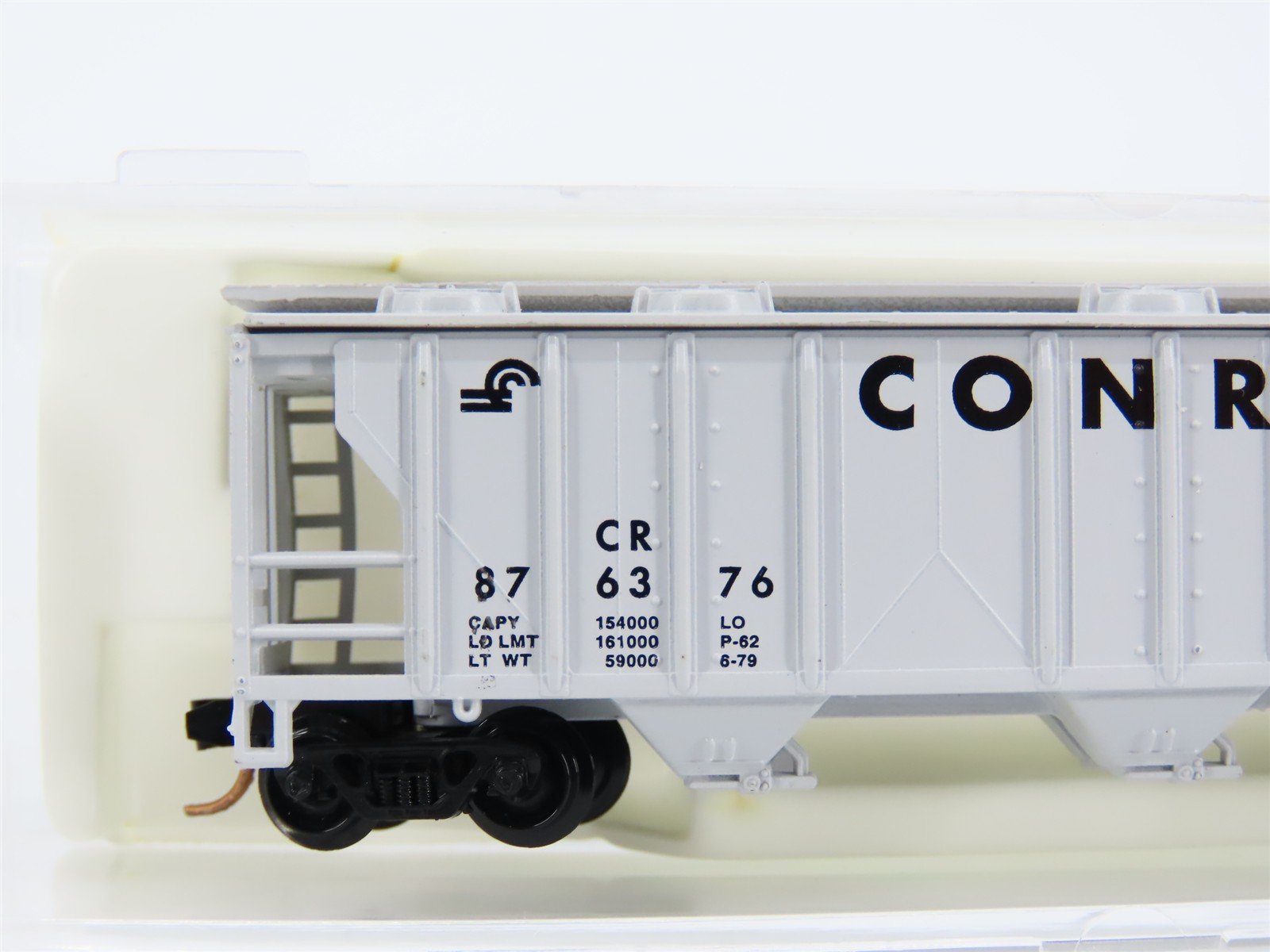 N Scale Atlas CR Conrail Railroad 3-Bay Covered Hopper #876376