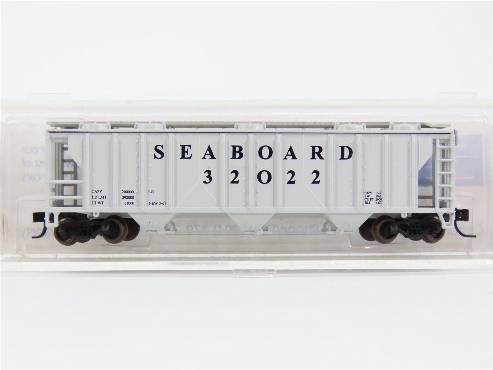 N Scale Atlas Special Run 501 SAL Seaboard Air Line 3-Bay Covered Hopper #32022