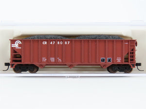N Scale Atlas 5536A CR Conrail Railroad 3-Bay Open Hopper #478087 w/ Load