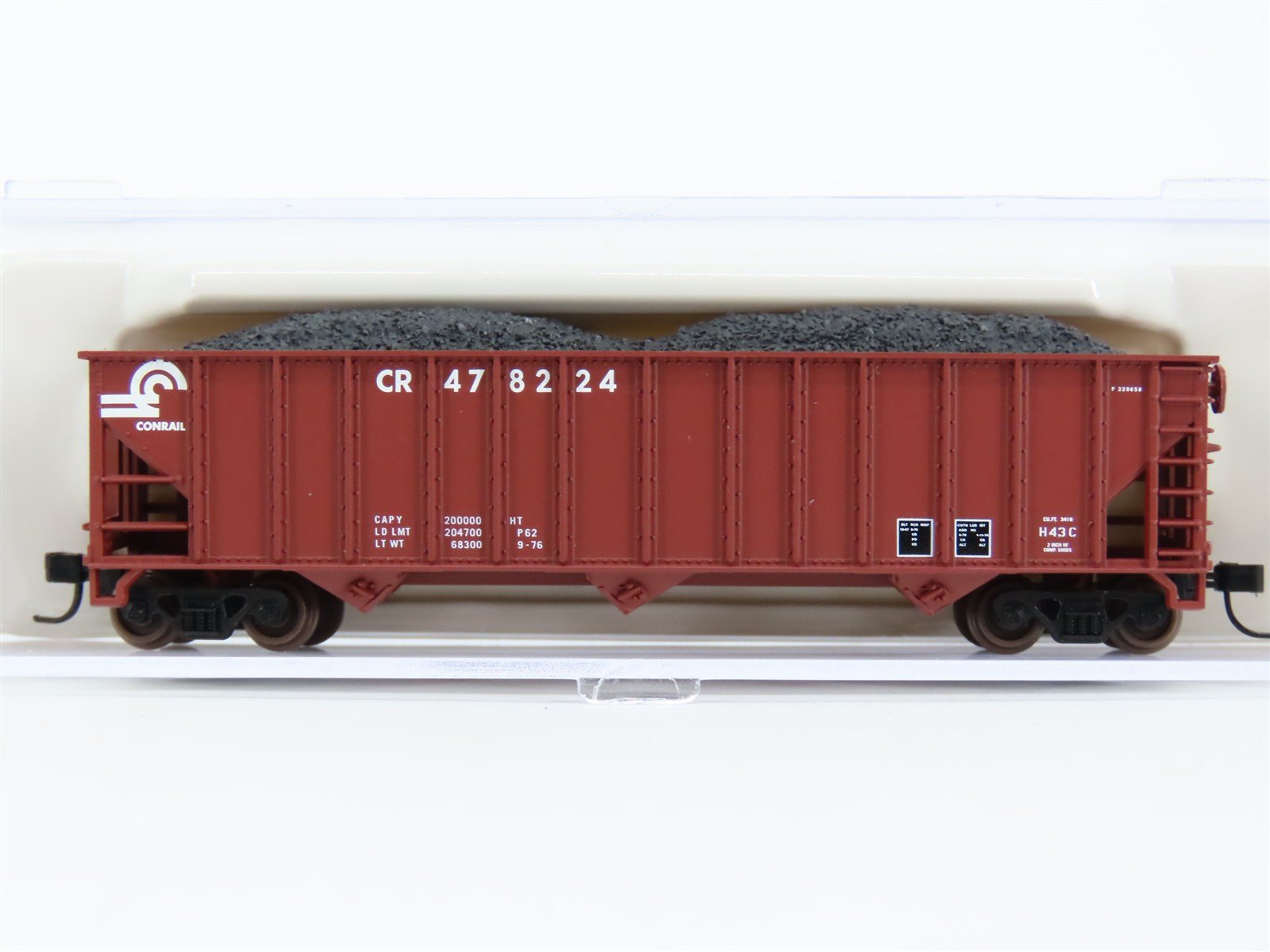 N Scale Atlas 5536B CR Conrail Railroad 3-Bay Open Hopper #478224 w/ Load