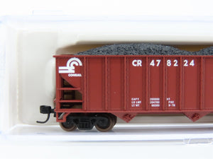 N Scale Atlas 5536B CR Conrail Railroad 3-Bay Open Hopper #478224 w/ Load