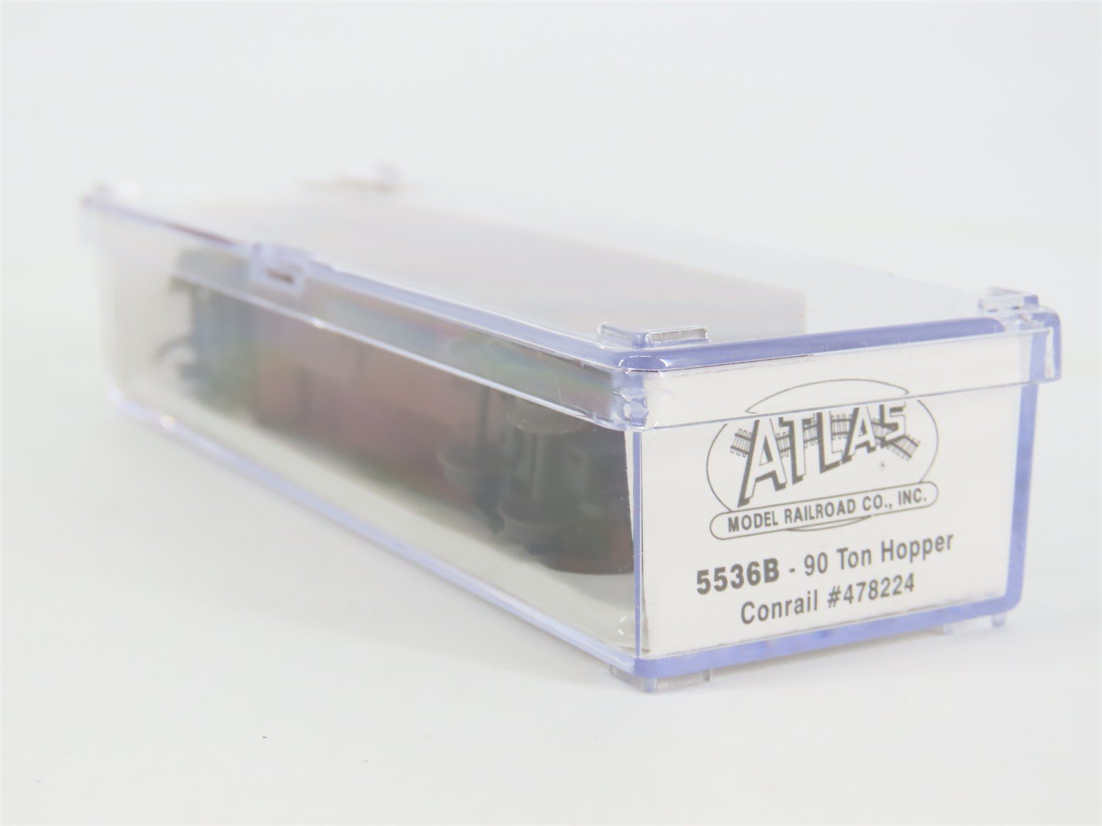 N Scale Atlas 5536B CR Conrail Railroad 3-Bay Open Hopper #478224 w/ Load