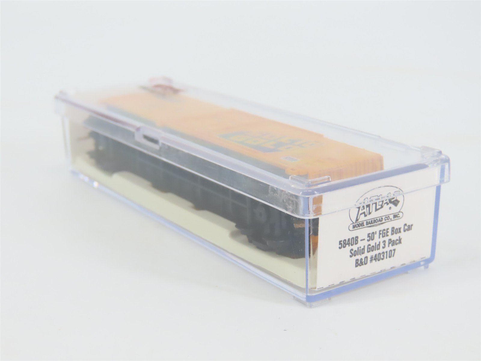 N Scale Atlas 5840B FGE B&O Solid Gold 50' Single Door Box Car #403107