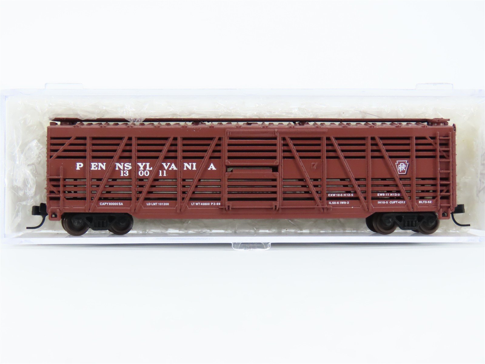 N Scale Atlas 35493 PRR Pennsylvania Railroad 50' Stock Car #130011
