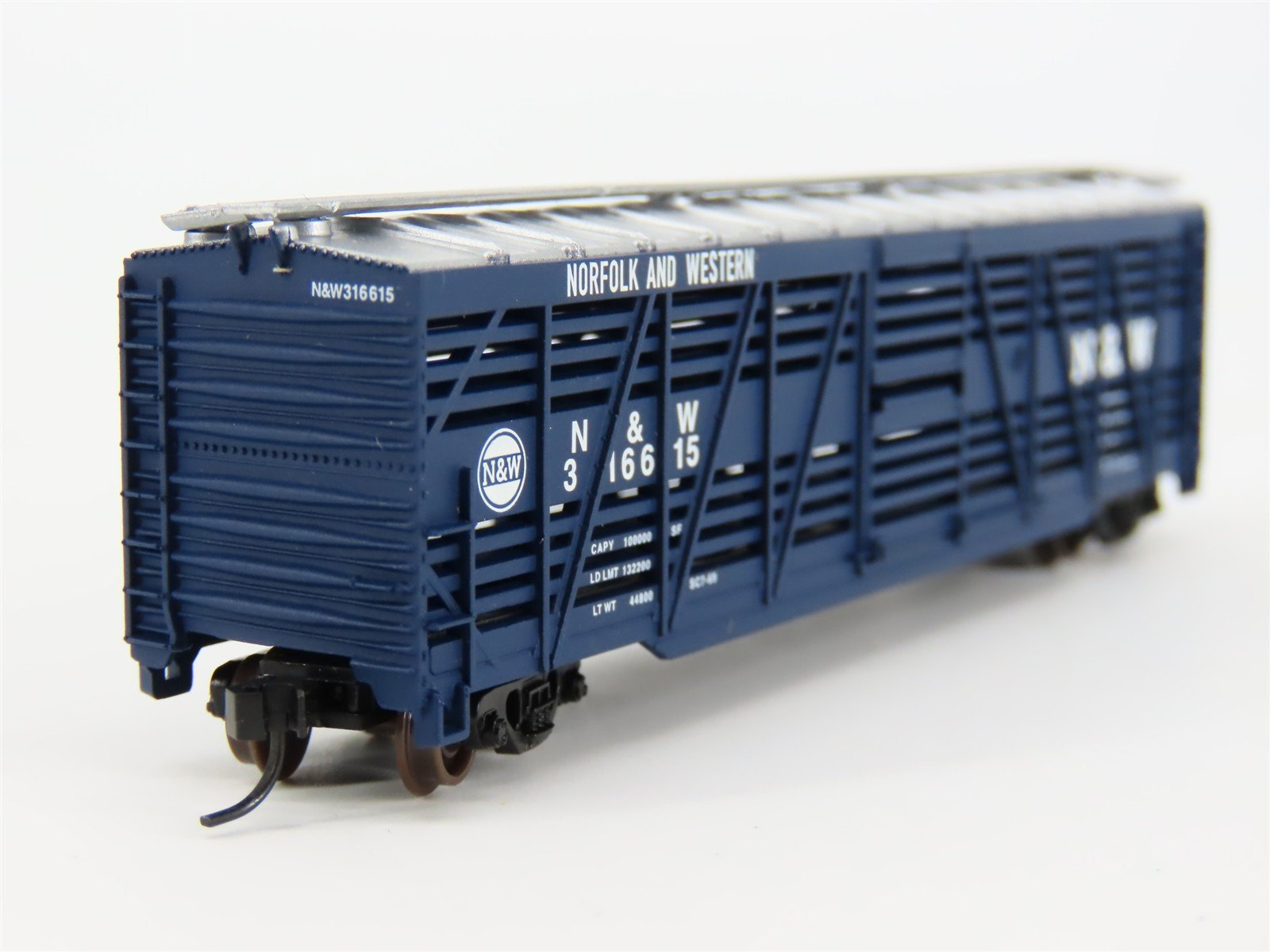 N Scale Atlas 35423 N&W Norfolk & Western Railroad 50' Stock Car #316615
