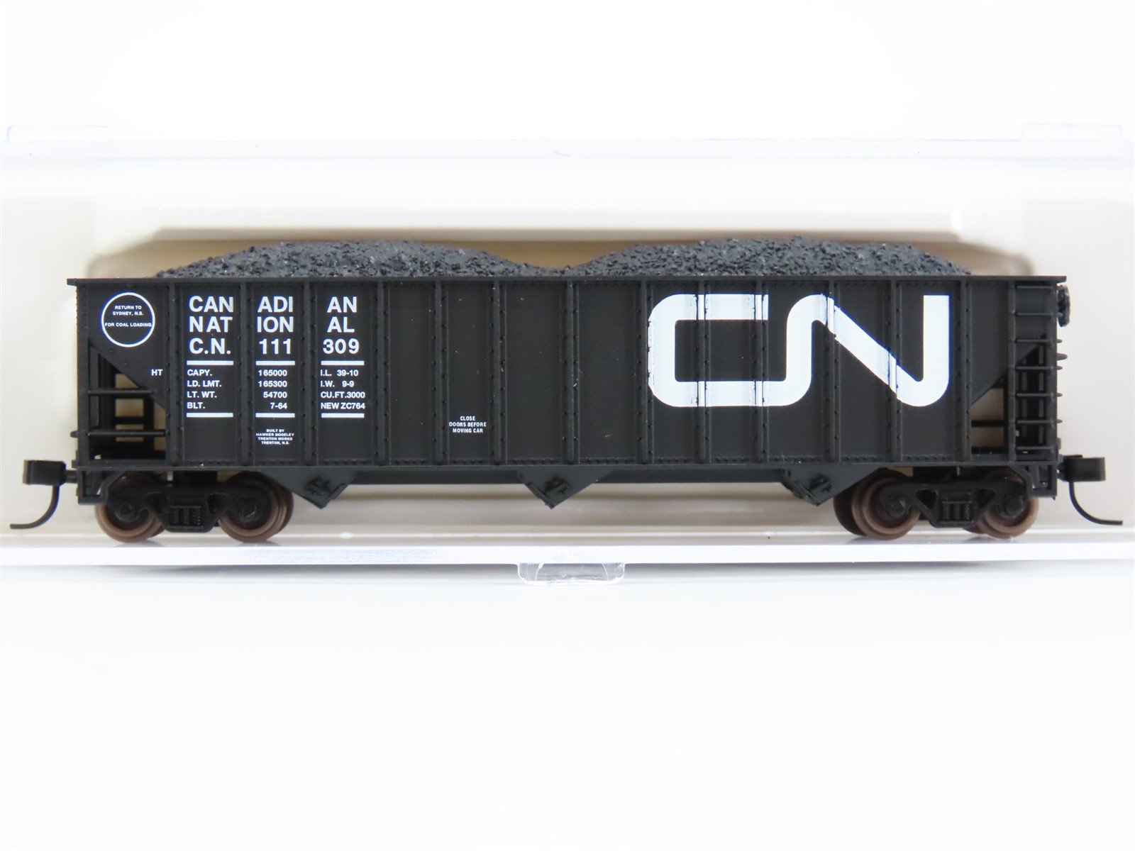 N Scale Atlas 32856 CN Canadian National 3-Bay Open Hopper #111309 w/ Load