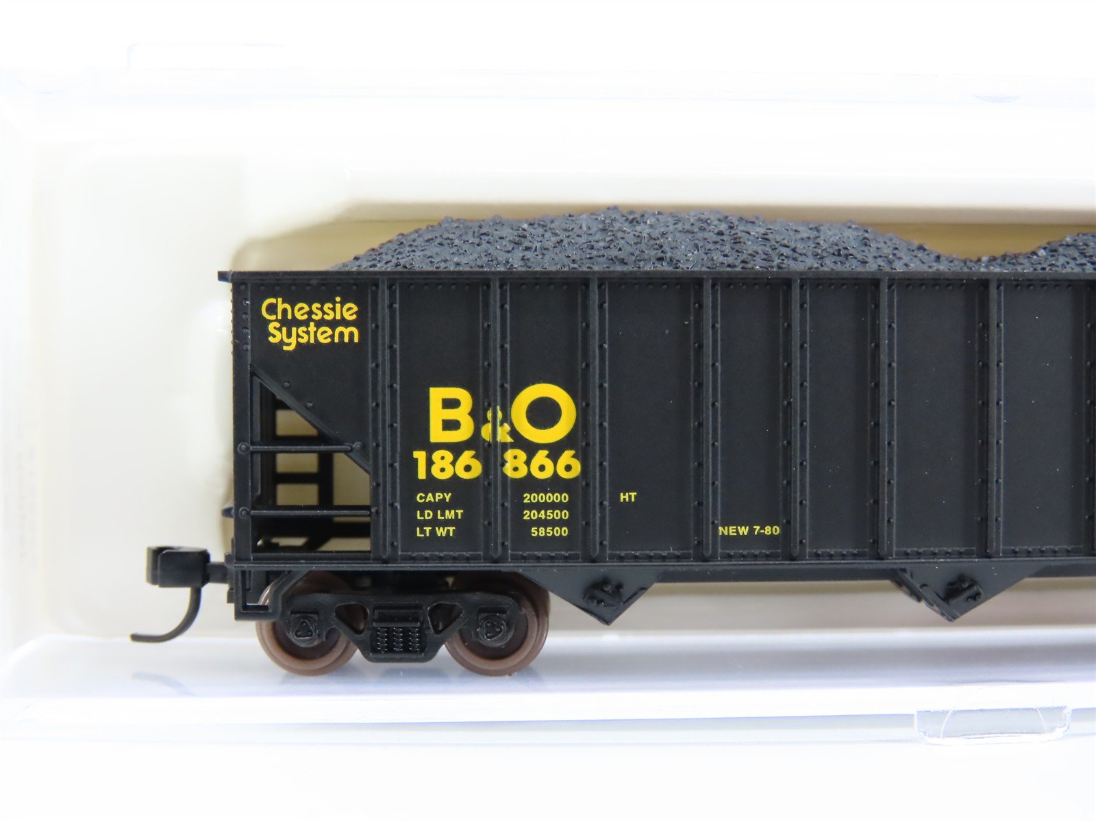 N Scale Atlas 32875 B&O Chessie System 3-Bay Open Hopper #186866 w/ Load