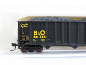 N Scale Atlas 32875 B&O Chessie System 3-Bay Open Hopper #186866 w/ Load
