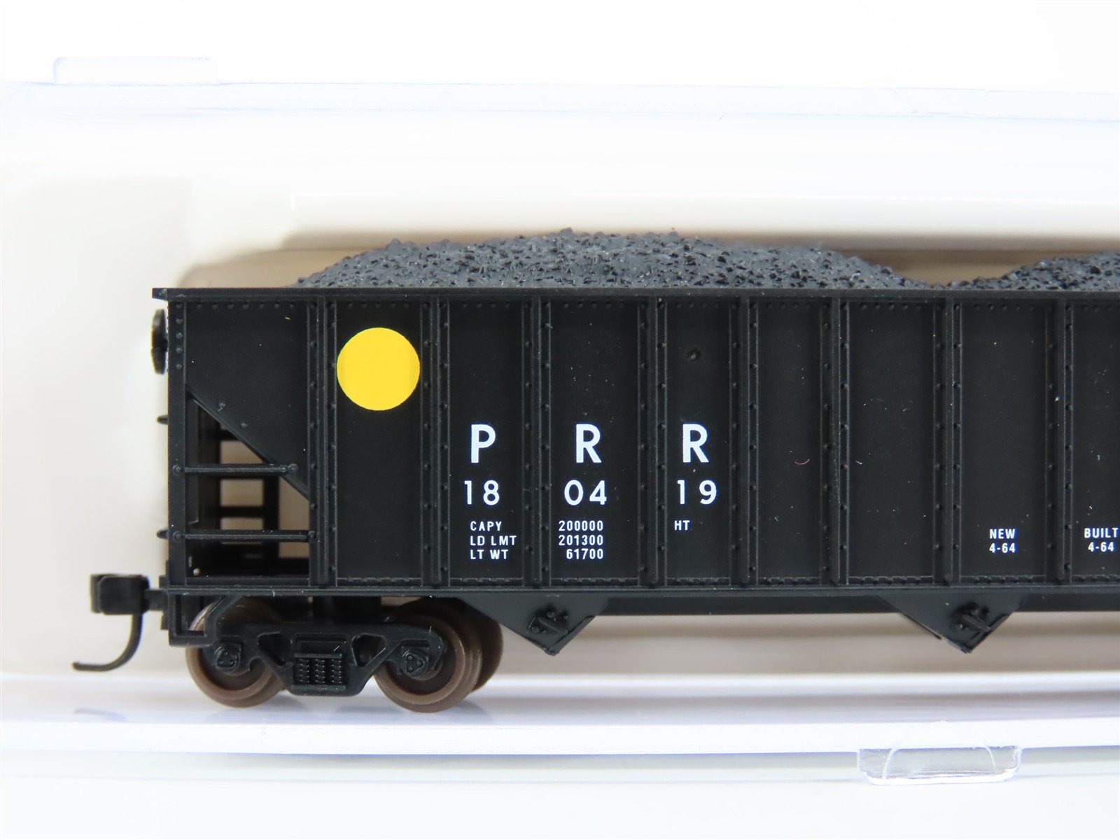 N Scale Atlas 32764 PRR Pennsylvania Railroad 3-Bay Open Hopper #180419 w/ Load