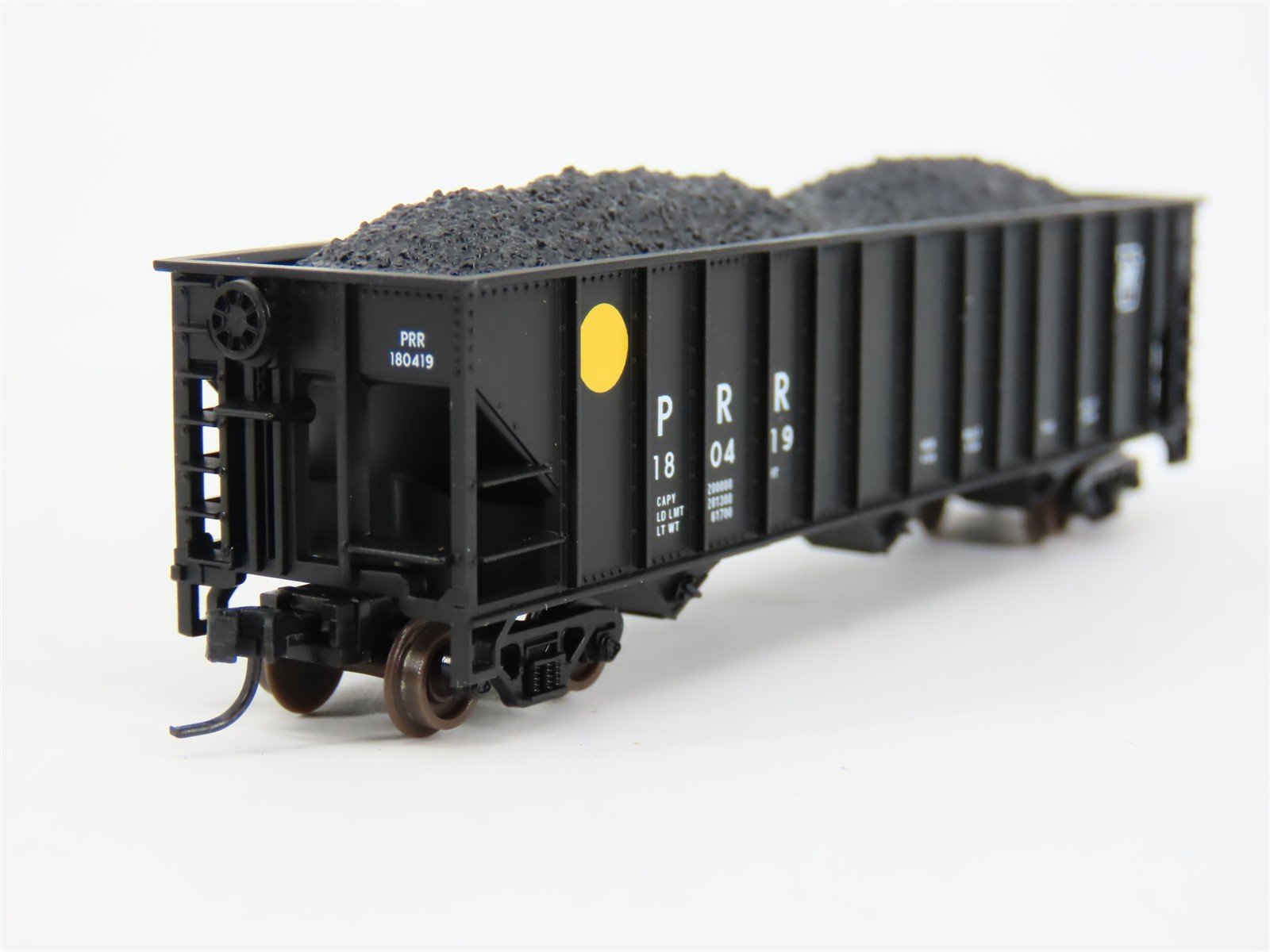 N Scale Atlas 32764 PRR Pennsylvania Railroad 3-Bay Open Hopper #180419 w/ Load