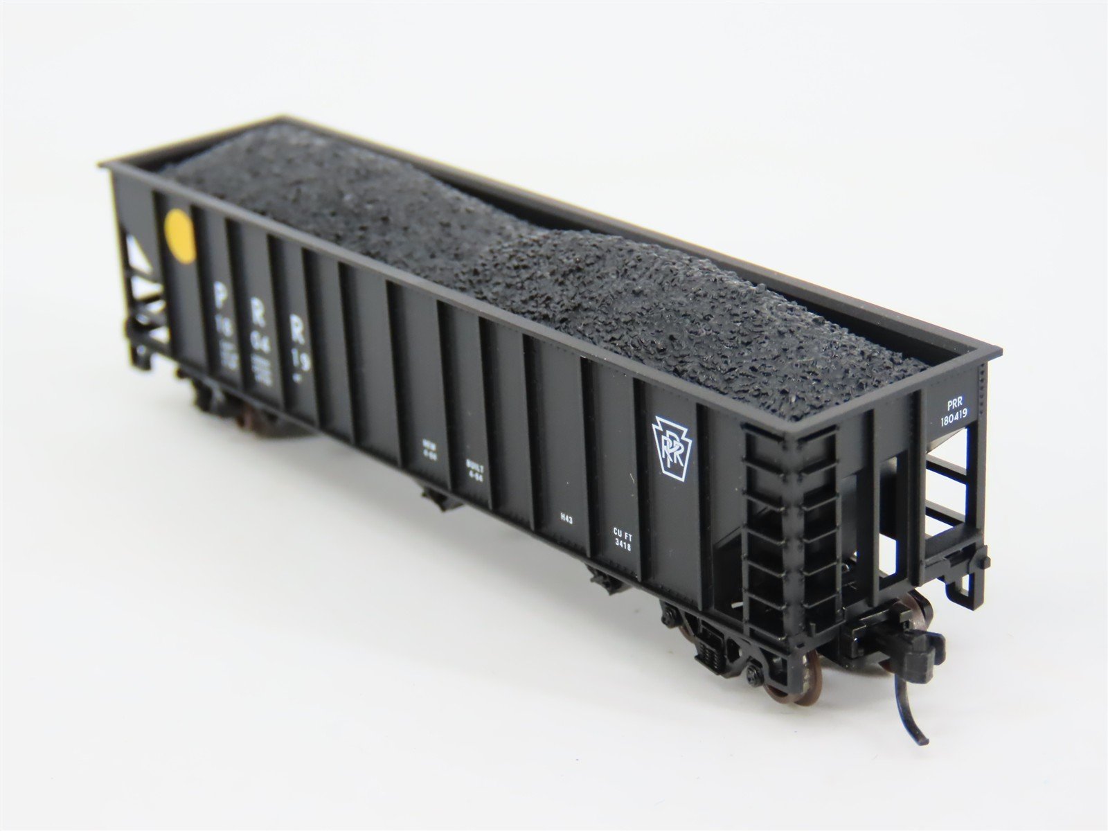 N Scale Atlas 32764 PRR Pennsylvania Railroad 3-Bay Open Hopper #180419 w/ Load