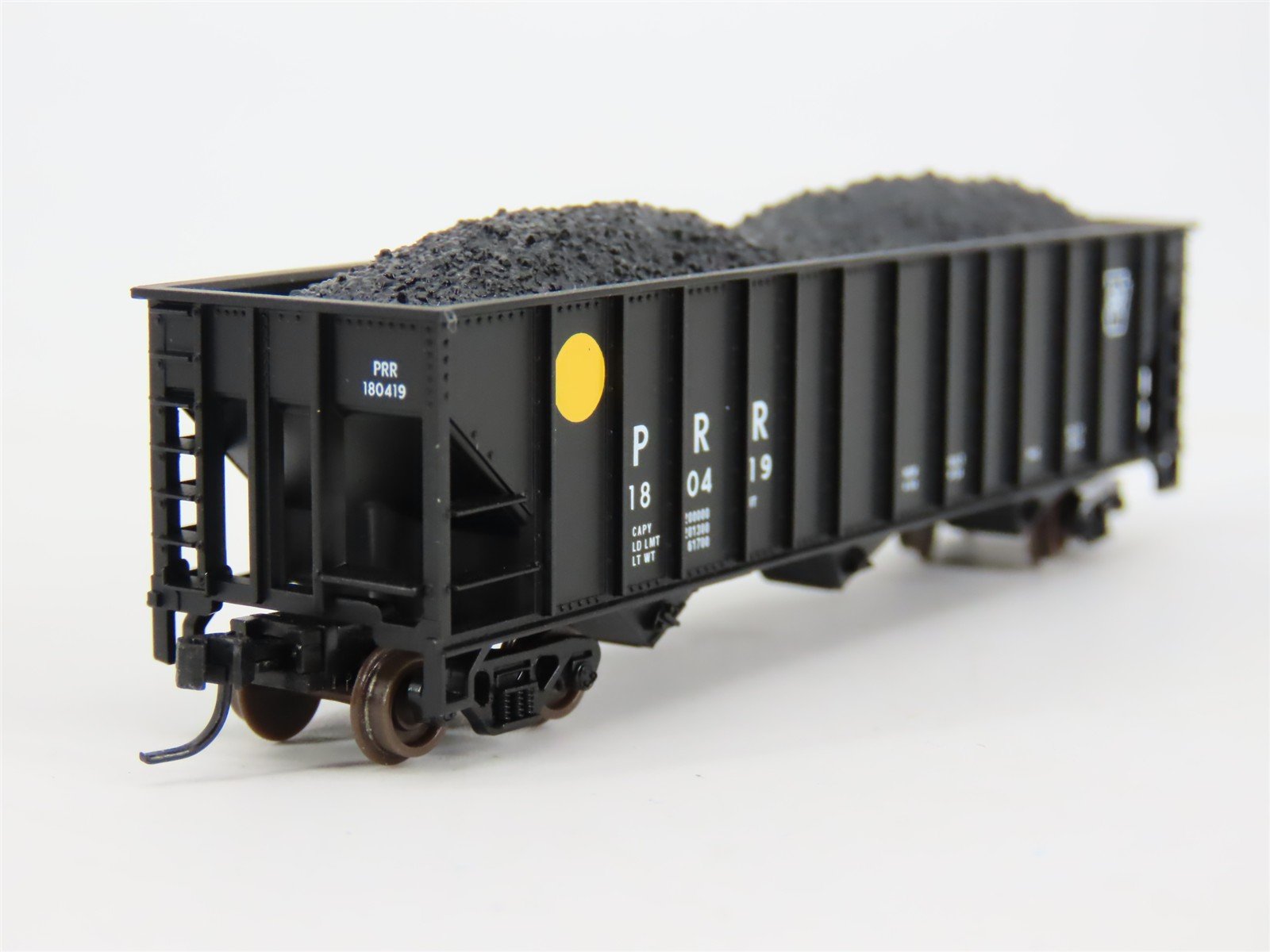 N Scale Atlas 32764 PRR Pennsylvania Railroad 3-Bay Open Hopper #180419 w/ Load