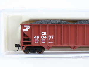 N Scale Atlas 32773 CR Conrail Railroad 3-Bay Open Hopper #490437 w/ Load