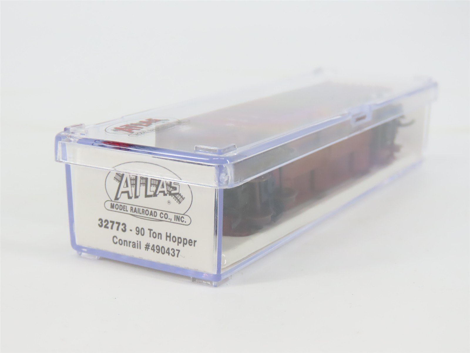 N Scale Atlas 32773 CR Conrail Railroad 3-Bay Open Hopper #490437 w/ Load