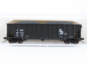 N Scale Atlas 32786 C&O Chesapeake & Ohio 3-Bay Open Hopper #82516 w/ Load