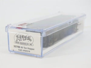 N Scale Atlas 32786 C&O Chesapeake & Ohio 3-Bay Open Hopper #82516 w/ Load