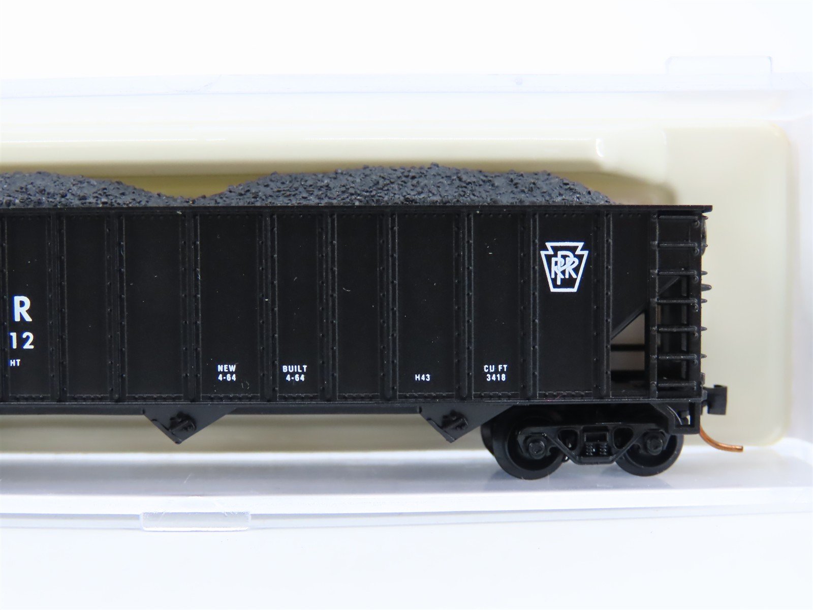 N Scale Atlas 32761 PRR Pennsylvania Railroad 3-Bay Open Hopper #180412 w/ Load